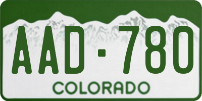 CO license plate AAD780