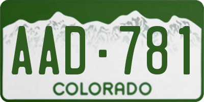 CO license plate AAD781