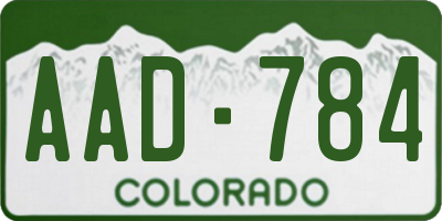 CO license plate AAD784