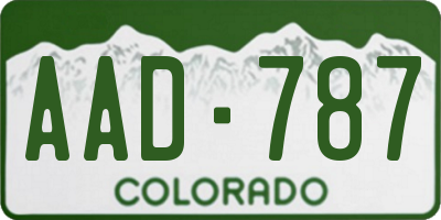 CO license plate AAD787