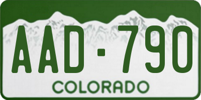 CO license plate AAD790