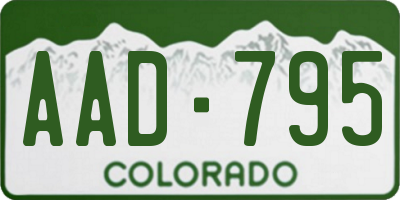 CO license plate AAD795