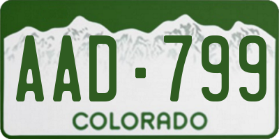 CO license plate AAD799
