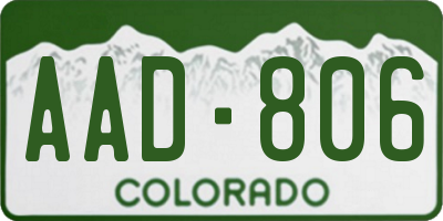 CO license plate AAD806