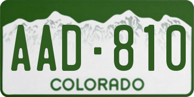 CO license plate AAD810