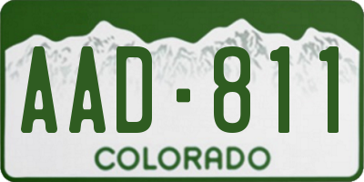 CO license plate AAD811