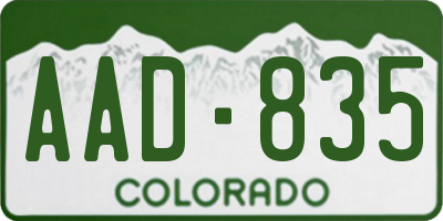 CO license plate AAD835
