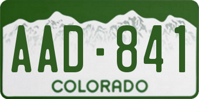 CO license plate AAD841