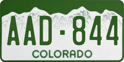 CO license plate AAD844