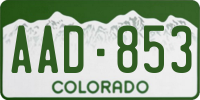 CO license plate AAD853