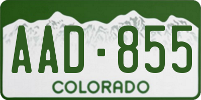 CO license plate AAD855