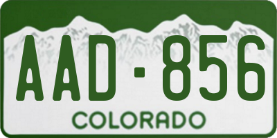 CO license plate AAD856