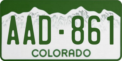 CO license plate AAD861