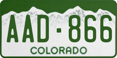 CO license plate AAD866