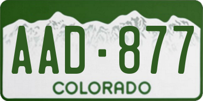 CO license plate AAD877