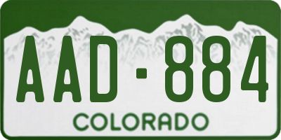 CO license plate AAD884