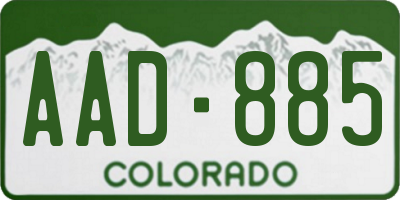 CO license plate AAD885