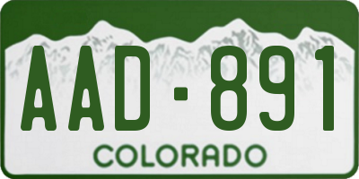 CO license plate AAD891