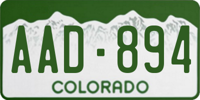 CO license plate AAD894