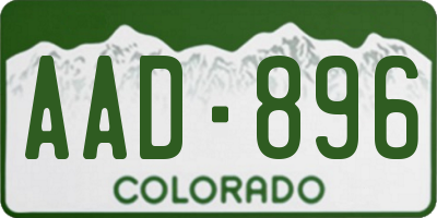 CO license plate AAD896
