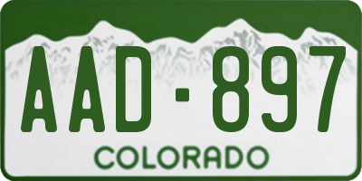CO license plate AAD897