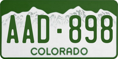 CO license plate AAD898