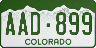 CO license plate AAD899