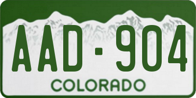 CO license plate AAD904