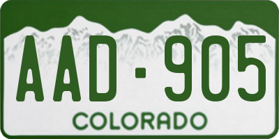 CO license plate AAD905