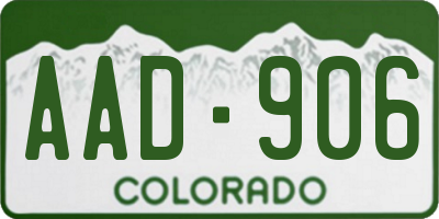 CO license plate AAD906