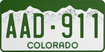 CO license plate AAD911