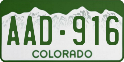 CO license plate AAD916