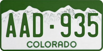 CO license plate AAD935