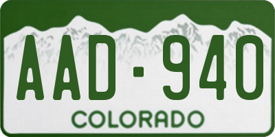 CO license plate AAD940