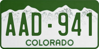 CO license plate AAD941