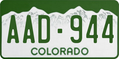 CO license plate AAD944