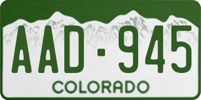 CO license plate AAD945