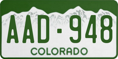 CO license plate AAD948