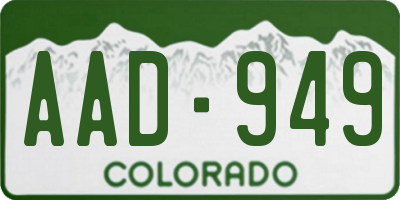 CO license plate AAD949