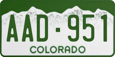 CO license plate AAD951
