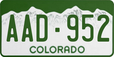 CO license plate AAD952