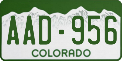 CO license plate AAD956