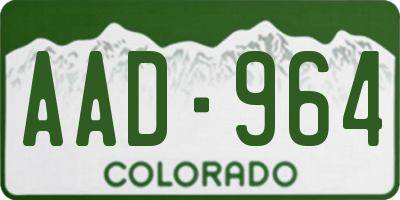 CO license plate AAD964