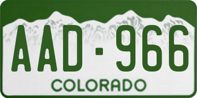 CO license plate AAD966