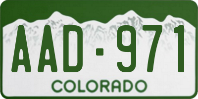 CO license plate AAD971