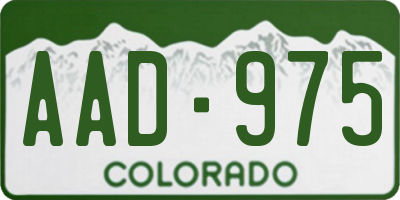 CO license plate AAD975
