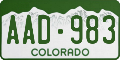 CO license plate AAD983
