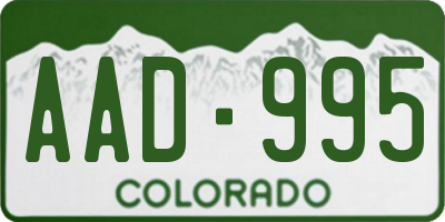 CO license plate AAD995