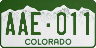 CO license plate AAE011
