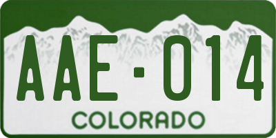 CO license plate AAE014